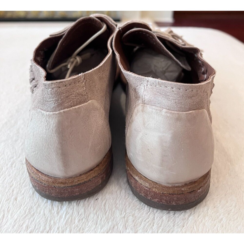 A.S.98 ZURI Gray Leather Shoes Size 37 US  6.5-7 Tassel Lace Up AS 98 Oxford NEW - Picture 4 of 12